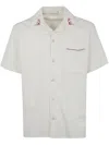 Drôle De Monsieur Embroidered Collar Shirt In Off White