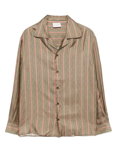 Drôle De Monsieur La Chemise Rayure Fleuries Shirt In Pink