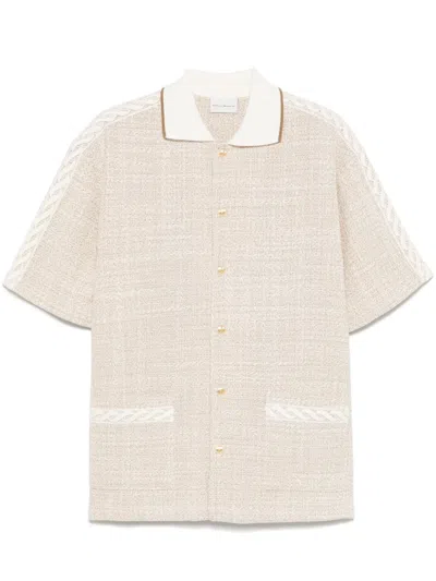 Drôle De Monsieur La Chemise Tweed Shirt In Neutrals