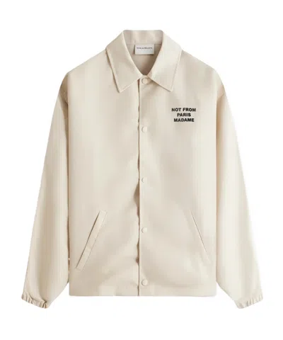 Drôle De Monsieur La Veste Slogan Overshirt In White