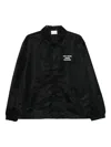 Drôle De Monsieur Black Jacket With Logo In Techno Fabric Man In Black