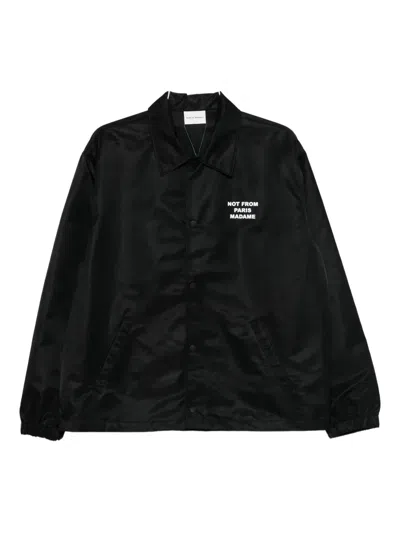 Drôle De Monsieur La Veste Slogan Printed Jacket In Black