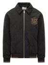 Drôle De Monsieur La Veste Slogan Tresses Quilted Woven Jacket In Black