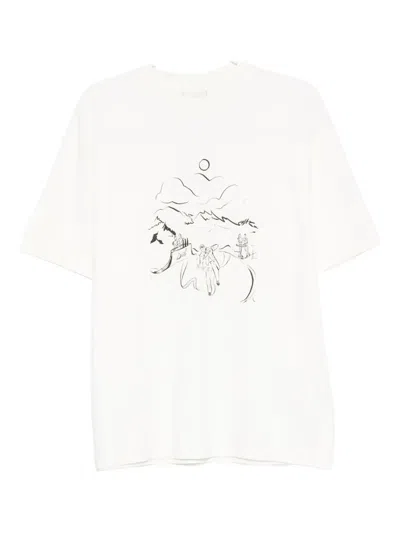 Drôle De Monsieur Landscape-print T-shirt In White