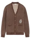 Drôle De Monsieur Le Cardigan Monogramme In Brown