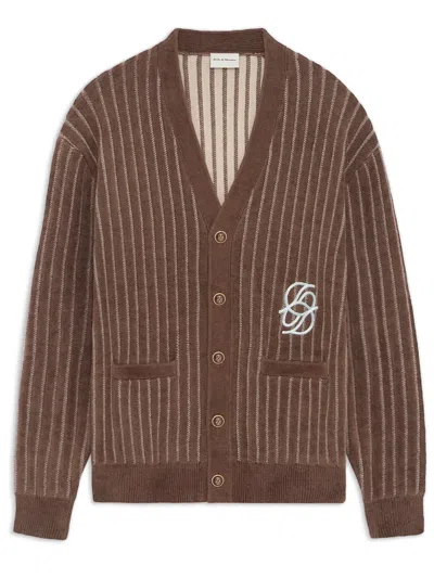 Drôle De Monsieur Le Cardigan Monogramme In Brown