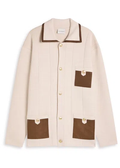 DRÔLE DE MONSIEUR DRÔLE DE MONSIEUR LE CARDIGAN Á POCHES PANELLED KNIT CARDIGAN