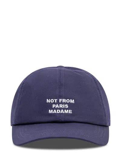 Drôle De Monsieur Le Casquette Slogan Baseball Hat In Blue
