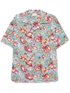 Drôle De Monsieur Le Chemise Peony Shirt In Blue