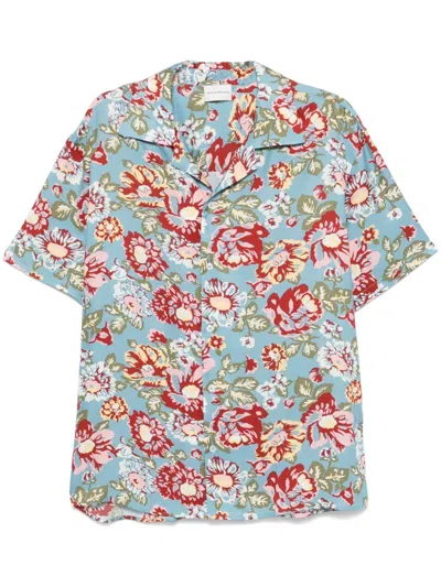 Drôle De Monsieur Le Chemise Peony Shirt In Blue
