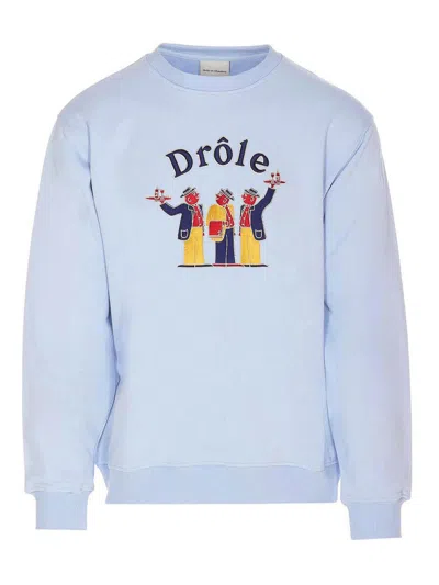 Drôle De Monsieur Le Crillon Logo Sweatshirt In Blue