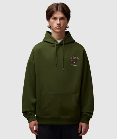 Drôle De Monsieur Le Hoodie Fleurs In Khaki