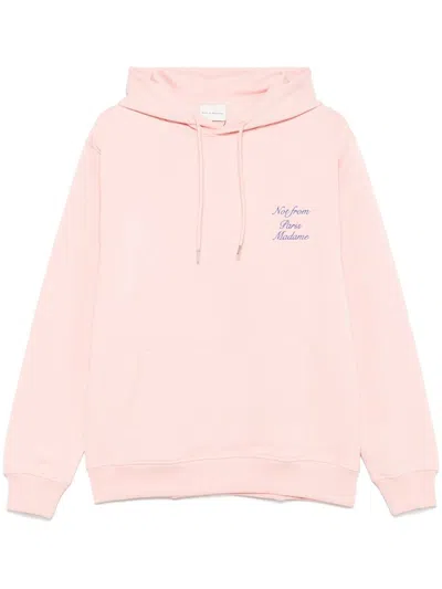 Drôle De Monsieur Drole De Monsieur Le Hoodie Cursive Slogans In Light Pink