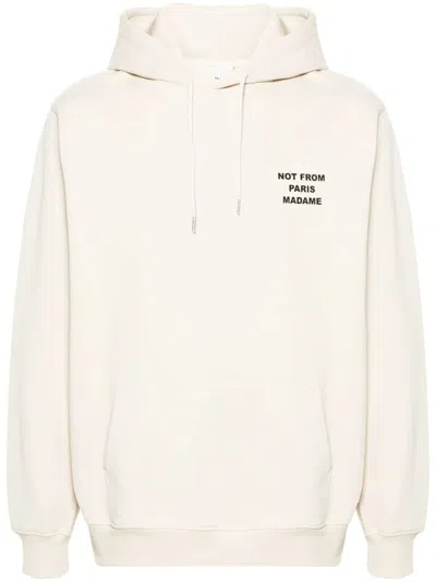 Drôle De Monsieur "le Hoodie Slogan" Hoodie Sweatshirt In White