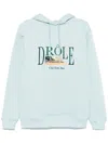 Drôle De Monsieur Le Hoodie Tennis Court Hooded Cotton Sweatshirt In Blue