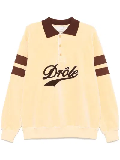 Drôle De Monsieur Le Palo Dr Le Veloure Sweatshirt In Yellow