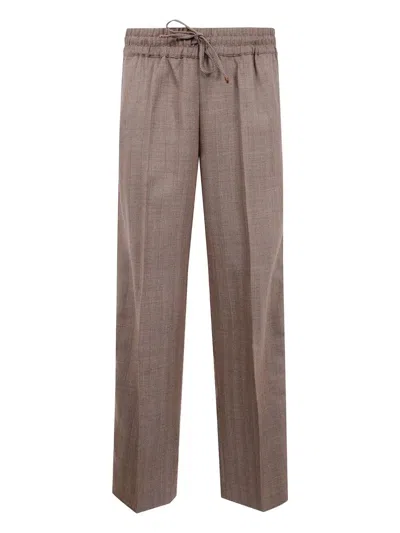 Drôle De Monsieur Drole De Monsieur Le Pantalon Chevron In Brown