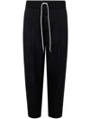 Drôle De Monsieur Black Carrot Pants With Drawstring In Wool Blend Man