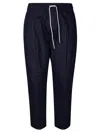 Drôle De Monsieur Elastic Waistband Cropped Cargo Trousers In Blue