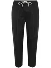 Drôle De Monsieur Black Carrot Pants With Drawstring In Wool Blend Man In Black