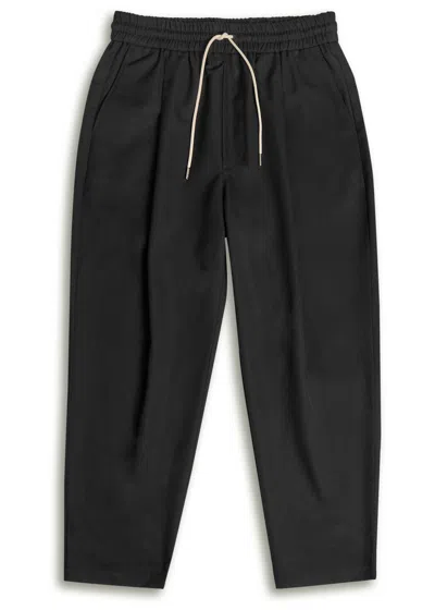 Drôle De Monsieur Le Pantalon Cropped Cotton Trousers In Black