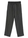 Drôle De Monsieur Flannel Elasticated Straight Leg Trousers In Green
