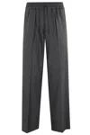 Drôle De Monsieur Flannel Elasticated Straight Leg Trousers In Green
