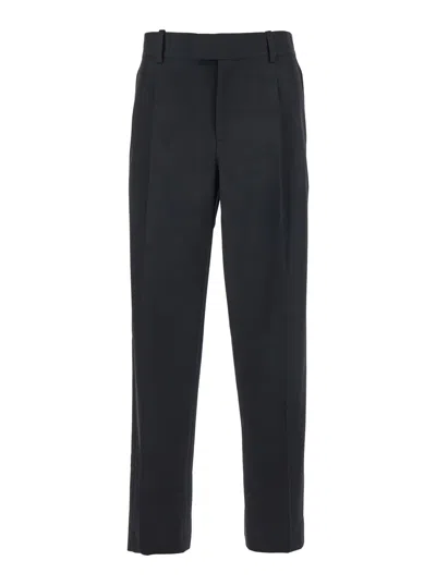 Drôle De Monsieur Le Pantalon Golfeur Black Pants With Concelaed Front Closure In Wool Blend Man