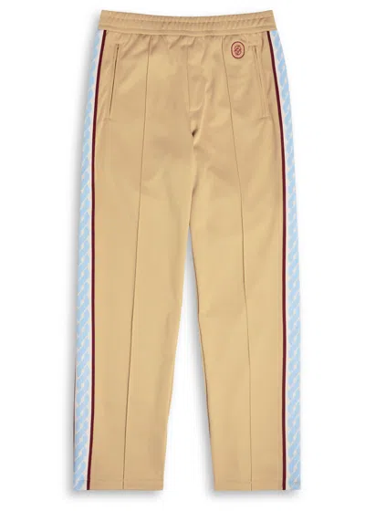 Drôle De Monsieur Le Pantalon Survetement Satin-jersey Track Pants In Brown