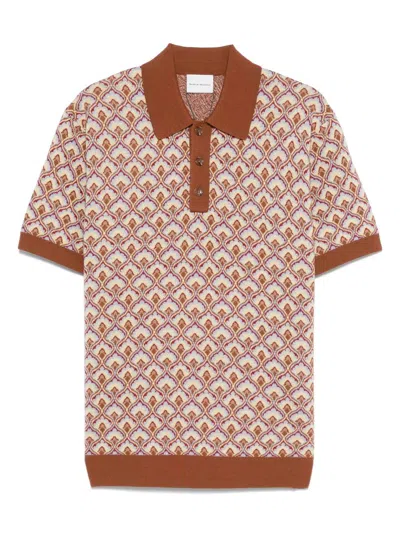 Drôle De Monsieur Drole De Monsieur Le Polo Maille Tapisserie In Brown