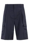 Drôle De Monsieur Le Short Cargo Laine In Navy