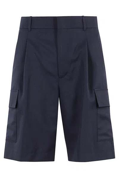 Drôle De Monsieur Le Short Cargo Laine In Navy