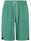 Drôle De Monsieur Logo Patterned Shorts Featuring Pockets In Green