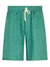 Drôle De Monsieur Logo Patterned Shorts Featuring Pockets In Green