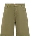 Drôle De Monsieur Khaki 'le Short Denim' Denim Shorts In Kaki