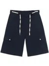 Drôle De Monsieur Le Short Workwear Chevron By Drole De Monsieur In Blue