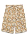 Drôle De Monsieur Le Short Workwear Paisley Shorts In Yellow