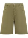 Drôle De Monsieur Khaki 'le Short Denim' Denim Shorts In Green