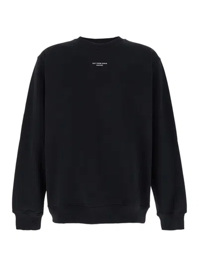 DRÔLE DE MONSIEUR 'LE SLOGAN CLASSIQUE' BLACK CREWNECK SWEATSHIRT WITH CONTRASTING PRINT IN COTTON MAN
