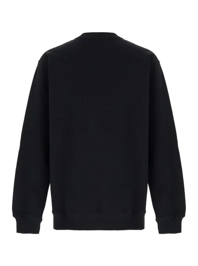 Drôle De Monsieur 'le Slogan Classique' Black Crewneck Sweatshirt With Contrasting Print In Cotton Man