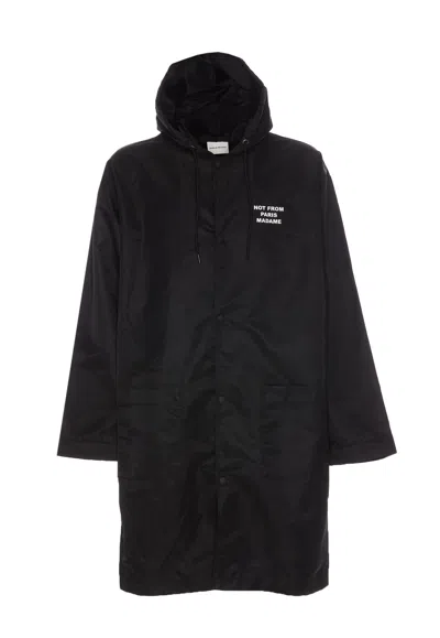 Drôle De Monsieur Slogan Parka In Black