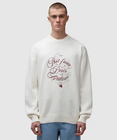 Drôle De Monsieur Le Slogan Sweatshirt In Cream