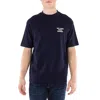 Drôle De Monsieur Blue Crewneck T-shirt With Slogan Print On The Front And Back In Cotton Man In Blue