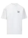 Drôle De Monsieur White Crewneck T-shirt With Slogan Print On The Front And Back In Cotton Man In White