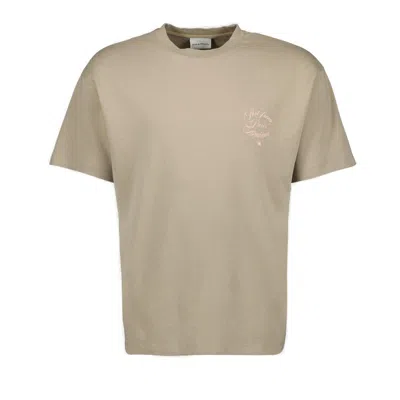 Drôle De Monsieur Le Slogan Vignes Crewneck T-shirt In Beige