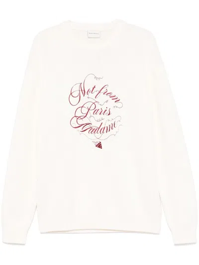 Drôle De Monsieur Le Slogan Vignes Sweater In Neutrals