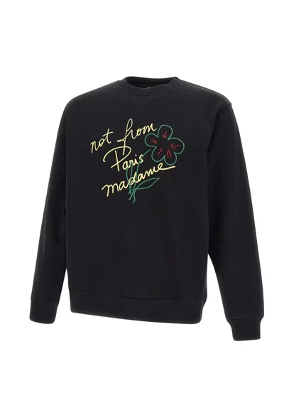 Drôle De Monsieur Le Sweatshirt Cotton Sweatshirt In Black