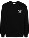 Drôle De Monsieur Black Sweatshirt With Bold Slogan And Elastic Hems In Black