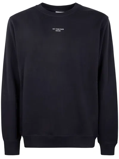 Drôle De Monsieur Le Sweatshirt Slogan Classique Round Neck Sweatshirt In Black