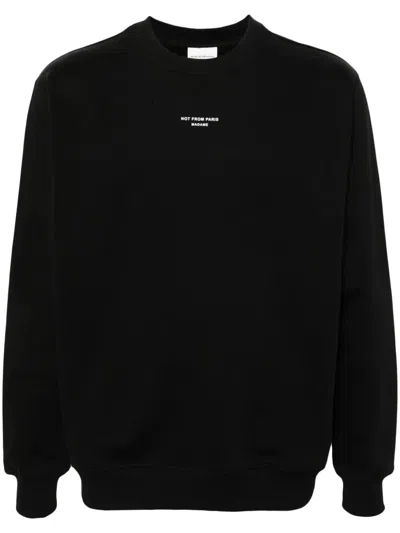 Drôle De Monsieur "le Sweatshirt Slogan Classique" Round Neck Sweatshirt In Black